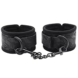 Bondage Fesseln Handschellen mit schwarzem Plüsch, Handschellen für sinnliche Spiel - Bondage Fesseln Spielzeug für Paare, Bequem Fesseln Plüsch, Armband Wrist Handschellen Bondage Gürtel