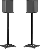 ELIVED Universal Lautsprecherständer 808mm-Höhe mit Glassockel für Satellitenlautsprecher Regallautsprecher, Integriertes Kabelmanagement für Teufel JBL Sony usw. 10kg Tragkraf, 1 Paar