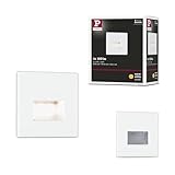 Paulmann Edge Quadro 93093 LED Recessed Wall Light Set 80 x 5 mm 100 lm 230 V Square Including 1 x 1.2 Watt Matt White Plastic 2700 K