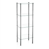 Kela 18051, Regal, 4 Etagen, Metall/ Sicherheitsglas, 40x 30x 106 cm, Lars, Verchromt