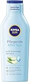 NIVEA SUN Pflegende After Sun Lotion, Körperlotion mit hautberuhigender Wirkung nach dem Sonnenbad, After Sun mit Bio-Aloe Vera und Hyaluron für 48h Feuchtigkeit (400 ml)