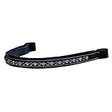 Alice International Englisches Trensenzaum aus Leder mit weich gepolstertem Stirnband – glitzernde Kristallsteine für Dressur und Reiten M1 (Art.Nr. 2, Full)
