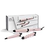 BaByliss Curl and Wave Trio Multistyler, Professionelles Lockenstab-Set mit 3 Aufsätzen für Locken, Wellen und Beach Waves, Keramikbeschichtung, pink, MS750E