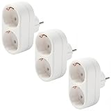 3 Stück Mehrfachsteckdose mit 2 Steckpl?tzen, Wei?, Steckdosenleiste für Innenbereich (3 Stück Weiß)