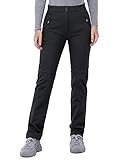 33,000ft Wanderhose Damen wasserdichte Winddichte Thermohose Softshellhose Warm Gefüttert Outdoorhose Winter Skihose Snowboardhose Atmungsaktive Schnelltrocknende Trekkinghose, Schwarz M