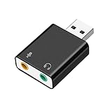 SXRQ Externer Soundkarten-Adapter für PC-Eingang, 3,5 mm TRS-Mikrofon auf USB 2.0, Stereo-O, 3,5 mm TRS-Kopfhörer, freier Laufwerk-Adapter mit Mikrofon