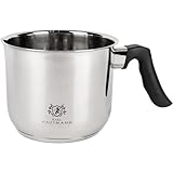 Milchtopf 1.6l, Kochtopf, doppelwanding mit Bakelitgriff, Simmertopf, Puddingtopf aus Edelstahl, Wasserbad Schmelztopf