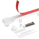 YLNANMI Selbstklebende Vorhangschiene,Gardinenschiene Ohne Bohren-2x40cm(80cm),Gardinen Schienensystem,Duscvorhangstange für Fenster, Schlafzimmer, Duschen, Schränke und Wohnmobile
