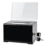 Huucozn Spendenbox Acryl Spendendose Trinkgeldkasse Geldkassette Abschließbar Klein Wahlurne Klein Wahlurnenbox Geldkassette mit Schlitz Sichere Vorschlagsbox für Spendenvorschläge 16 * 11.5 * 10cm