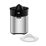 Braun CitrusQuick 5 CJ5050 BK Zitruspresse, Direkter Saftauslauf, Anti-Tropf-Auslauf, Start/Stopp-Automatik, einfache Reinigung, Direktserviersystem, Inklusive Schutzdeckel, 60W, Schwarz