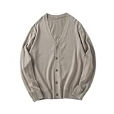 EERINESS Herren Pullover Strickjacke Einfarbig Strickjacke für Männer, lose und lässige Jacke Schößchen, Herbst Langarm Casual für Männer (Color : C, Size : L)