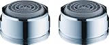 hansgrohe wassersparender Luftsprudler Wasserhahn, mit Durchflussbegrenzer 5 l/min, 2 Stück, M24x1, Strahlregler, Perlator für Wasserhähne