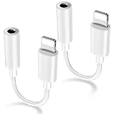 Kopfhörer Adapter für Phone [A-pple M-Fi Z-ertifiziert] L-ightning auf 3.5mm Klinke Adapter 2 Stück Audio Kabel Konverter Kompatibel mit Phone 14/13/12/11/XS/XS Max/XR/X/8/7 für Alle iOS Systeme