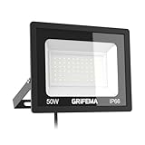 GRIFEMA 50W LED Strahler Außen, Superhell 5500LM, 6500K Kaltweiß, IP66 Wasserdicht, Fluter für Garten, Garage, Auffahrt, Hinterhof, Türen und Flur, Ohne Stecker, Schwarz