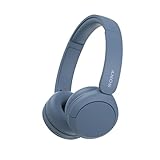 Sony WH-CH520 Kabelloser Bluetooth On Ear Kopfhörer, hohe Klangqualität, leichtes Design, bis zu 50 Stunden Akkulaufzeit, Schnellladung, EQ, klare Gesprächsqualität, iOS und Android, Blau