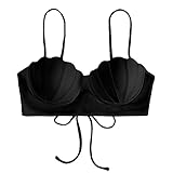 Damen Bikini Push Up Frauen, Die Mit Hohen Stücken Bikini-, Tailliertes Oberteil, Zwei Sets, Gekräuselte Badebekleidung, Tankinis-Set Baden Damen Badeanzug Bikini Damen Bauchweg Mit Shorts Swimsuits