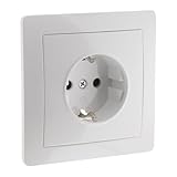 Zenitech, Orys, weiße Unterputz-Schuko-Steckdose – Einzel- oder Doppelmodell – Schnellanschluss mit Laschen – Krallen-/Schraubbefestigung – Unterputzdosenmontage