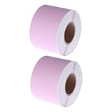 1 Satz Etiketten Aus Thermopapier Klebrig Adressetiketten Umschläge Klebeetiketten Doppelt Auflösbar Thermisches Etikett Farbiges Etikett Aufkleber Express-etikett Rosa 2 Rollen NUOBESTY