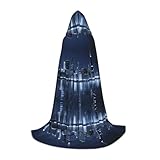 SHLXMDNZ Chicago reflektierter Aufdruck, Kapuzenumhang für Teenager, perfekter Umhang für Halloween und Themenpartys