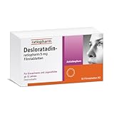 Desloratadin-ratiopharm 5 mg Filmtabletten: Schnelle und langanhaltende Hilfe bei typischen Allergiebeschwerden wie Heuschnupfen, ganzjährigem allergischem Schnupfen und Nesselsucht, 50 Filmtabletten