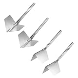 POFET 4 Stück Rostfreie Eckenkelle, Inneneckenkelle und Außeneckenkelle aus Edelstahl - Innen und Außen Kantenkelle - Eckspachtel Trockenbau-Eckenformwerkzeug