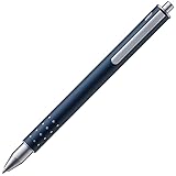Lamy swift imperialblue Tintenroller – schlichter Tintenroller mit flüssigem Schreibgefühl – robustes Gehäuse aus Edelstahl & in Strichbreite B – mit Tintenrollermine M 66 in blau