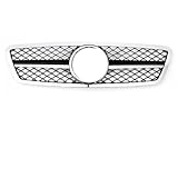 YUQUDGELKY Chrom Silber Sportgrill Für Für C W203 2001-2007 C200 C240 C280 AMG Stil Stoßstangengrills(Chrome Black)