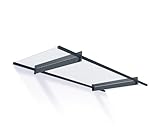 Canopia by Palram Vordach für Haustür Nancy 2050 Pultvordach 205 x 94 cm Grau Sonnenschutz Haustürvordach inkl. Regenrinne