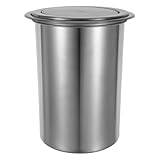 Sewroro Eingebauter Edelstahl Abfalleimer mit Schwingdeckel Runder Küchenmülleimer für Arbeitsplatte Platzsparender Abfallbehälter für Küche Bad und Büro