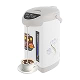 Glühweinkocher Edelstahl 4l, Kleiner Elektrischer Glühweintopf Mit 3 Entnahme-Methoden, Heißwasserspender Glühweinwärmer Für Büro Zuhause Hotel, 750w Schnellkochen 92-95°C Konstant, Weiß