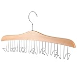 NIYANGLE Multifunktionaler Holzhaken mit Edelstahl Stabiler Gürtel Organizer für Schrank Platzsparender Aufbewahrungs Haken für Gürtel Krawatten Schals und Accessoires rutschfest Langlebig