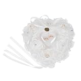 Veemoon Romantisches Herzförmiges Ringkissen Hochzeit Verlobung Sicherer Ringhalter Weiß Elegantes Ringträgerkissen Für Trauung Brautparty Geschenk