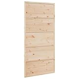 vidaXL Scheunentür, Holzschiebetür Platzsparend, Zimmertür Scheunentor-Look, Schiebetür Holztür Innentür, 100x208cm Massivholz Kiefer