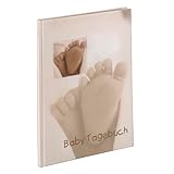 Hama Baby-Tagebuch für Jungen und Mädchen (Babyalbum mit 44 illustrierten Seiten, Album zum Selbstgestalten) beige