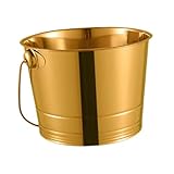 SUIOPPYUW Praktischer Eisbehälter aus Edelstahl mit Griff, ideal zum Servieren von Snacks und Kühlen von Getränken bei geselligen Anlässen, Gold, 1000 ml