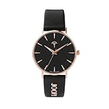 JOOP! Armbanduhr Damen Quarzuhr Analog, mit Leder Armband, Schwarz, 5 bar Wasserdicht, End of Life System, Kommt in Uhren Geschenk Box,