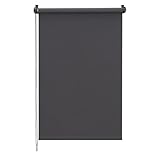Sekey Verdunklungsrollo ohne Bohren Klemmfix 120 cm breit, Seitenzugrollo Hitzeschutz Sichtschutz und Sonnenschutz Wandmontage Deckenmontage Klemmrollo für Fenster & Tür, 120 x 160cm, Grau