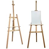 XXL Staffelei Groß 170 cm aus Buchenholz für Leinwand bis 100 cm. Geeignet für Kinder und Erwachsene. Verstellbare Holzstaffelei für Hochzeit, Events, Kunstmalerei, Ausstellung, Außenwerbung