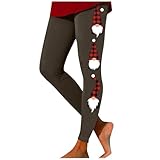 Leggings Damen Stretch Elegante Weihnachtsleggings Weihnachtsmotiven Strumpfhose Yoga Hose Damen High Waist Skinny Hose Laufhose Fitnesshose Christmas Kostüm