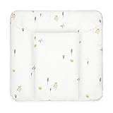 BONKY® Wickelauflage 75x72 cm - weiche Wickelunterlage - Baby Wickeltischauflage - Wasserdischt - Abwaschbar - Made in EU - 100% Oeko TEX - Wiese 2B
