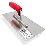 WERKFIT Profi Glättekelle Rund 280x130mm - Rostfreie Glättspachtel aus Edelstahl -Ergonomische Putzspachtel mit Softgriff - Hochwertige Traufel in Österreich produziert (Trockenbau)