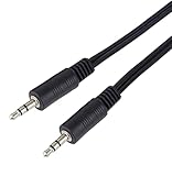 PremiumCord Klinkenkabel 2m, Klinkenstecker 3,5mm, StereoJack Stecker auf Stecker, Aux Headset Audio Verbindungskabel, Für TV Handys MP3 HiFi, geschirmt, Farbe schwarz 2m