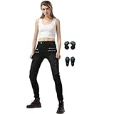 Motorradjeans, Motorradhosen Wasserdicht Motorradjeans Sportliche Motorrad Hose Mit Protektoren Motorradhose (black,XS)