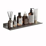 Badezimmerregal Schwebende Badezimmerregale, Duschregal aus Aluminium ohne Bohren mit Rand und Abflusslöchern, an der Wand montiertes Präsentationsregal for Wohnzimmer, Badezimmer und Küche Schwebende