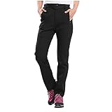 Generisch Softshellhose Damen Winter Gefüttert, Wanderhose Damen Wasserdicht Winter, Trekkinghose Lang Freizeithose Warm Winterhose Mit Taschen Jogginghose Kuschelig Trainingshose Lässige Outdoorhose