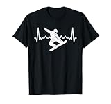 Snowboarden Design mit Herzschlag, Puls EKG und Snowboarder T-Shirt