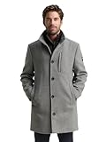 TOM TAILOR Herren 1046983 2-in-1 Wollmantel mit Abnehmbarer Innenjacke, 30507-Light Stone Grey Wool Twill, L