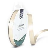 Vaessen Creative Satinband, Elfenbein, 9 mm x 10 m Doppelsatinband, Schleifenband, Dekoband, Geschenkband, Stoffband für Hochzeit, Taufe und Geburtstagsgeschenke