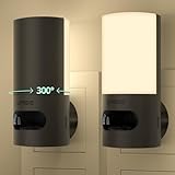 Lyridz Nachtlicht mit Bewegungsmelder - 300° Drehbar Nachtlicht Steckdose - 2 Stück Steckdosenlicht Dimmbar Warmweißes, Hinterleuchtetes, Front und Seitenglühen für Flur, Treppe, Schlafzimmer, Küche