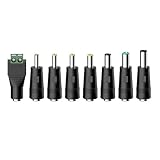 Tonton 8 in 1 Universal DC Netzteil Adapter, 5.5x2.1 mm Buchse auf Stecker DC Hohlstecker Adapter für Überwachungskamera, Router, Laptops und Notebooks, usw. Universal Netzteil Adapter, DC Anschluss